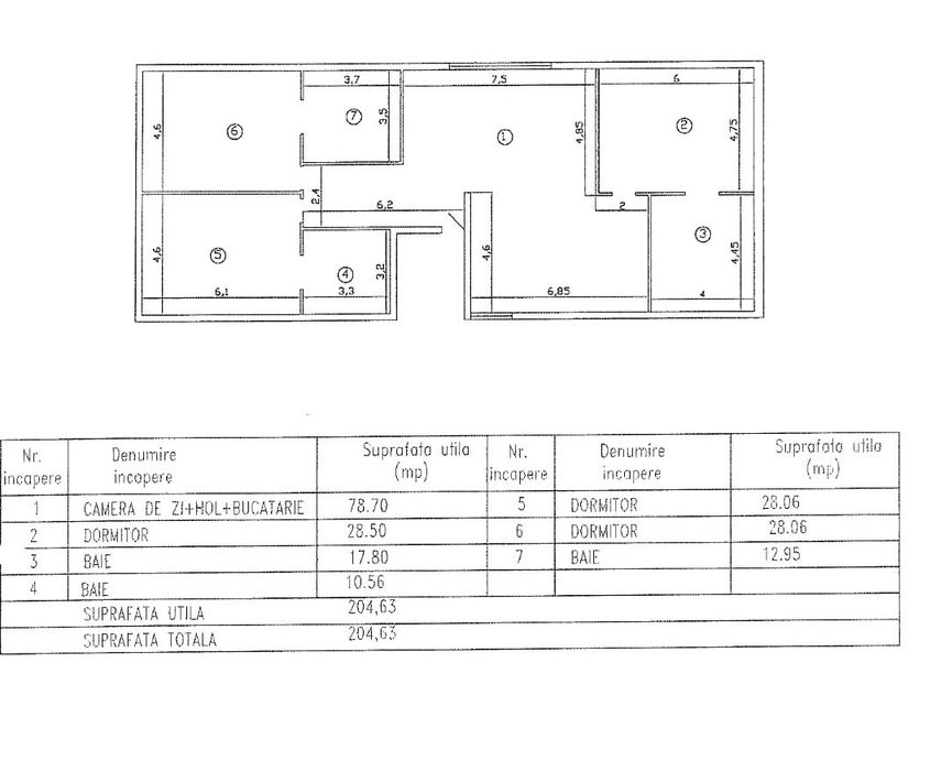 Apartament 4 camere tip penthouse 204 mp + parcare, etaj 3 din 3,  negociabil, zona de vile