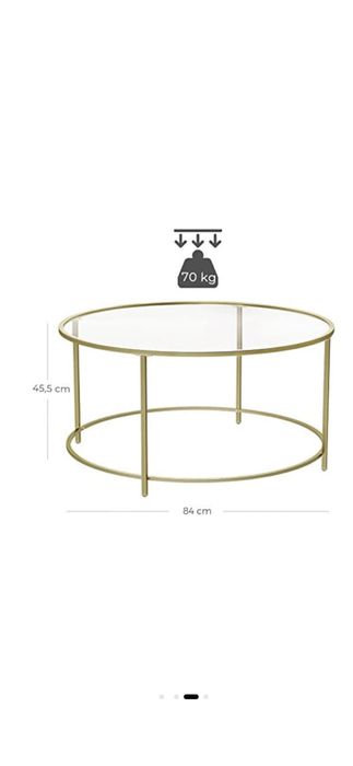 Masuta sticla si metal auriu, 2 dimensiuni