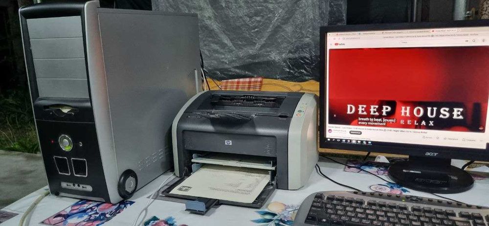 Компьютер в комплекте процессор DDR 3, монитор, принтер, сканер