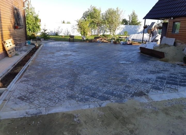 Укладка брусчатки, тротуарная плитка