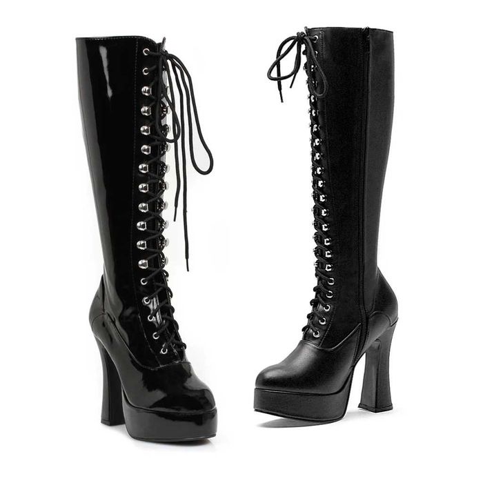 Cizme piele naturala Cuissardes gothiques noires mr 35,36 noi la cutie