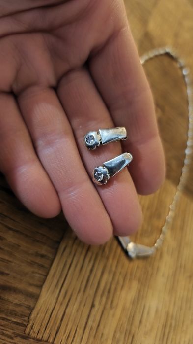 Сребърен комплект-обици,колие,гривна.