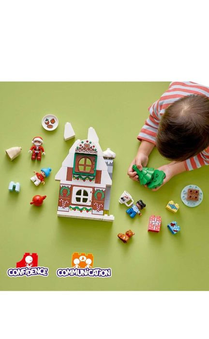 Lego Duplo Casa din turta dulce a lui Mos Craciun 10976, 50 piese, Lego Duplo Santa's Gingerbread House, set complet