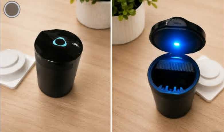 scrumiera iqos pentru mașină cu suport pachet, ceramica neagra, saddo x