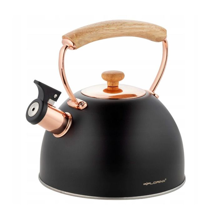 Ceainic din inox cu fluier, fierbator traditional, capacitate 2.5