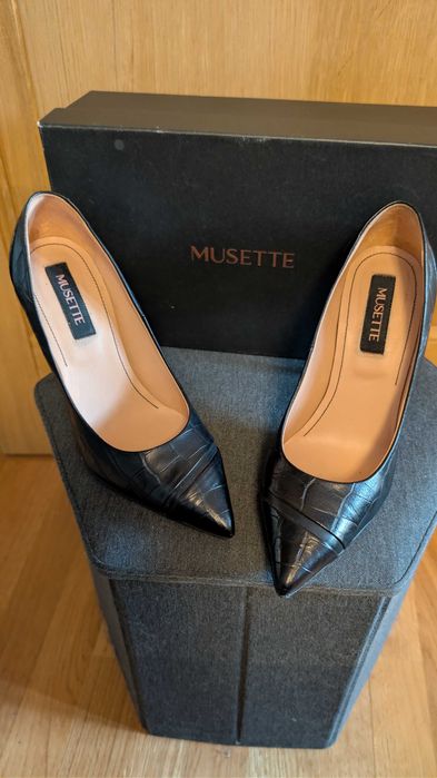 Pantofi musette stiletto negri