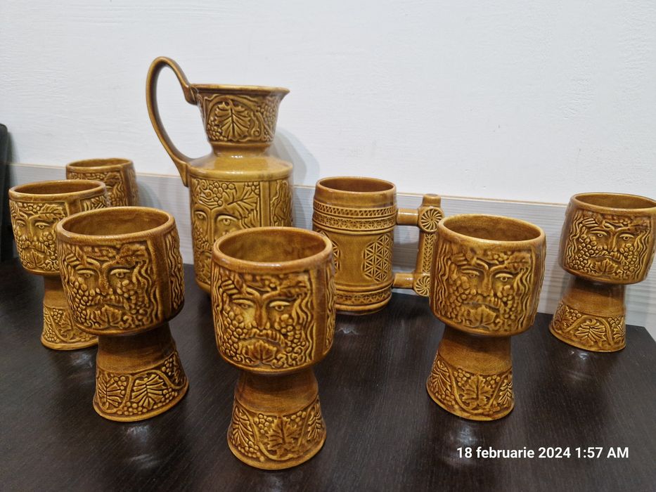Set pahare vin din ceramica
