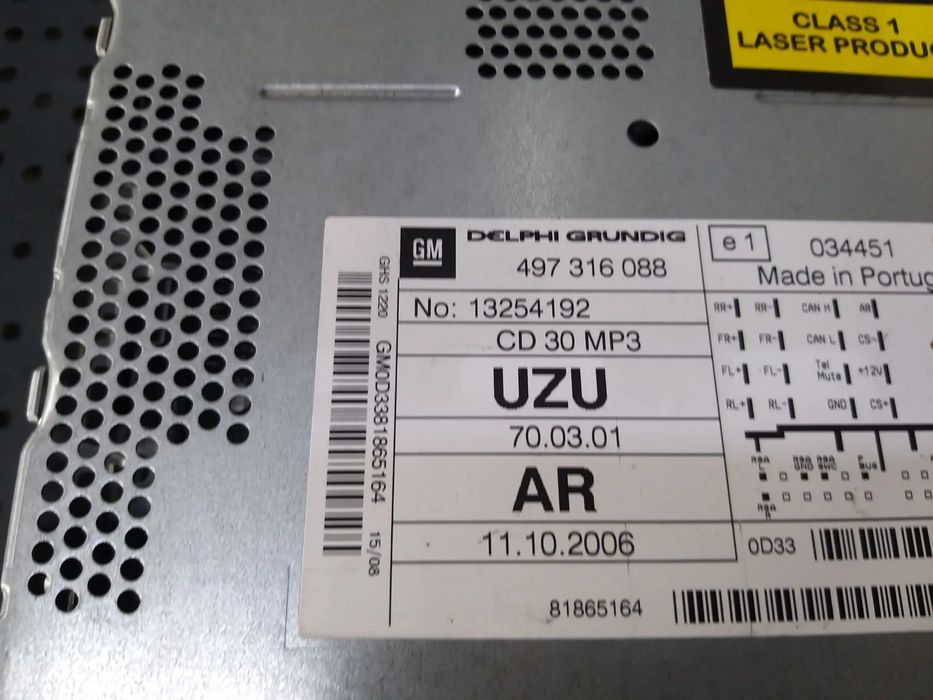 Radio cd player mp3 opel corsa d s07 497316088 13254192