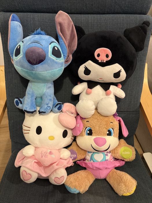 Colecție plușuri : Hello Kitty + Stitch + Kuromi  + Cățeluș interactiv