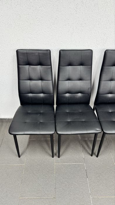 Set de 4 scaune din piele Lems