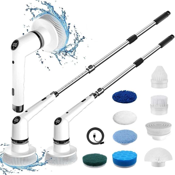 ЧИСТО НОВ MGLSDeet 9 в 1 БЕЗЖИЧЕН, преносим скрубер с 9 сменяеми глави