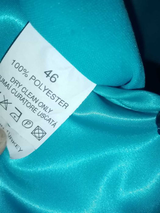 rochie elegantă, negru/turcoaz