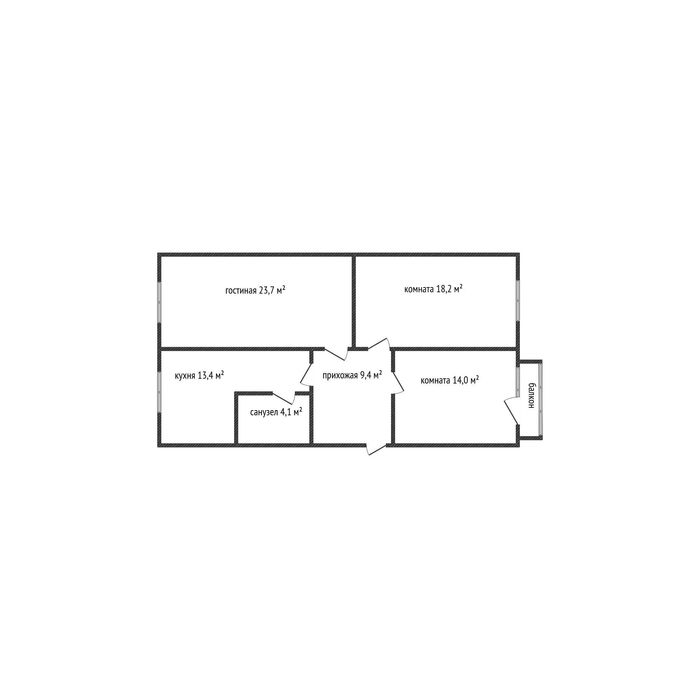 3-х комнатная. КЖБИ
