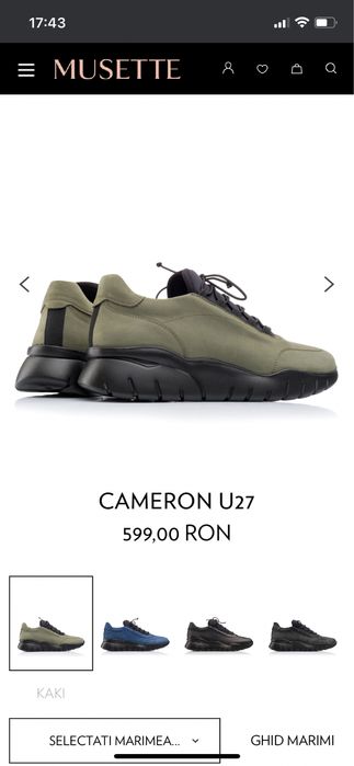 Vand pantofi casual Musette Cameron U-27