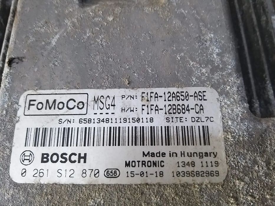 Ecu calculator motor 1.0 b ford focus 3 f1fa12a650ase f1fa12b684ca 0261s12870 1039s82969