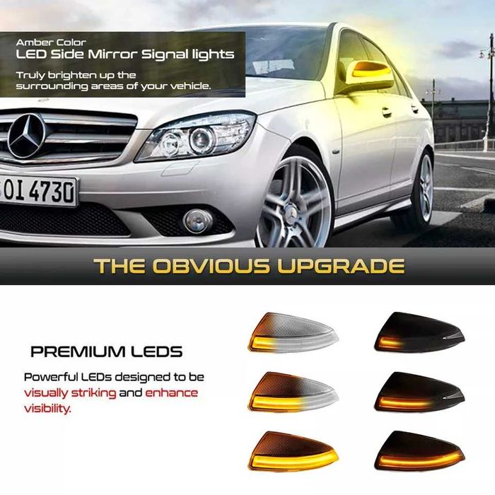 Динамични Мигачи Бягащи Огледала Mercedes C ML Vito W164 W204 Мерцедес