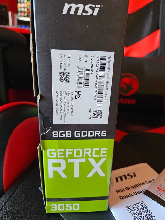 Видео карта : MSI RTX 3050 , 8 GB , OC