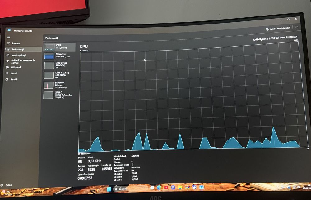 PC Gaming Ryzen 5 + RTX 2060 + 2 Monitoare 144Hz & 280Hz