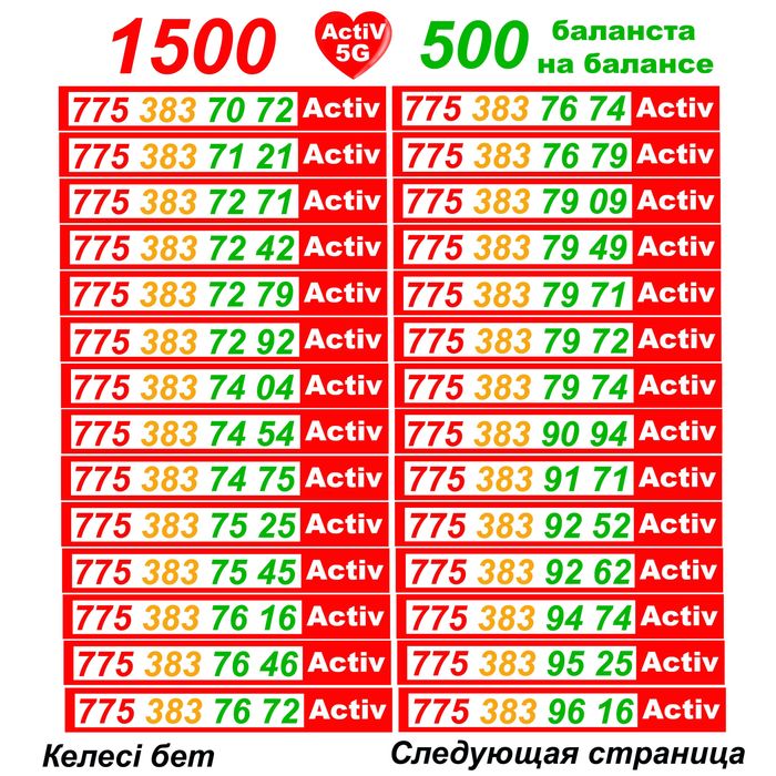 Актив номера. Сим карты Актив