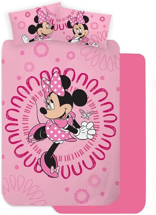 Set lenjerie pat Disney Minnie 140x200 cm si 1 fata de perna 70x90 cm,