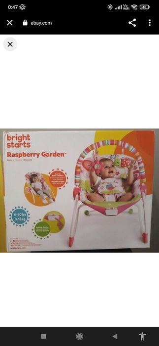 Balansoar pentru copii cu vibratii 2 in 1 Bright Starts, Raspberry