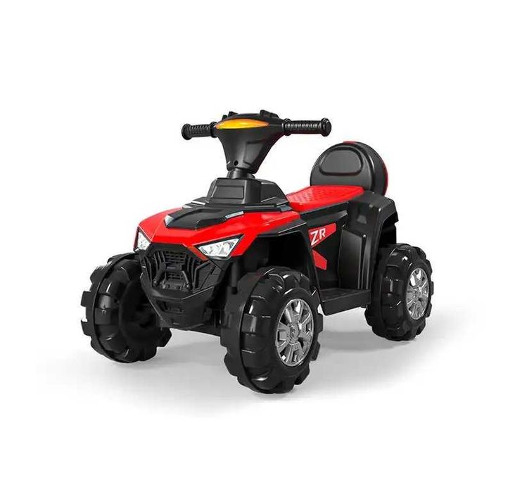 Atv electric pentru copii Nichiduta Race Red 35W cu scaun din piele, lumini, pornire la buton si suport lat pentru picioare -