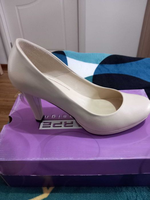 Pantofi piele, marine 39 , confortabili