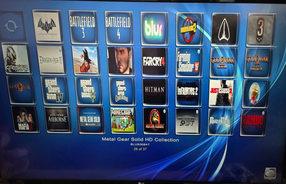 PS3  Modat 500gb, Biblioteca cu jocuri