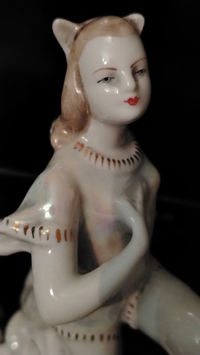 Статуэтка СССР балерина кошка фарфор