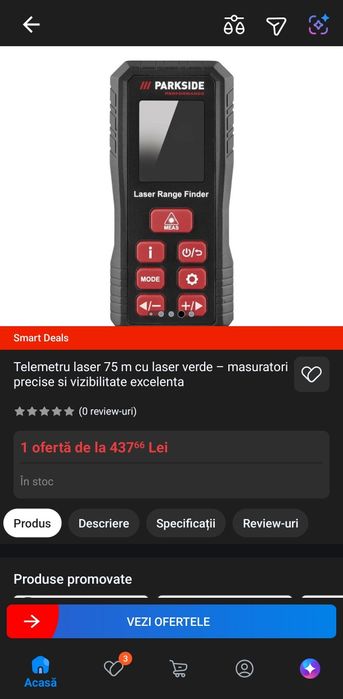 Telemetru laser 75m model PLEMP 75 A1 ruletă