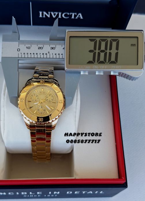 INVICTA Mother of pearl Gold dial 38 mm women, Инвикта нов дамски часовник