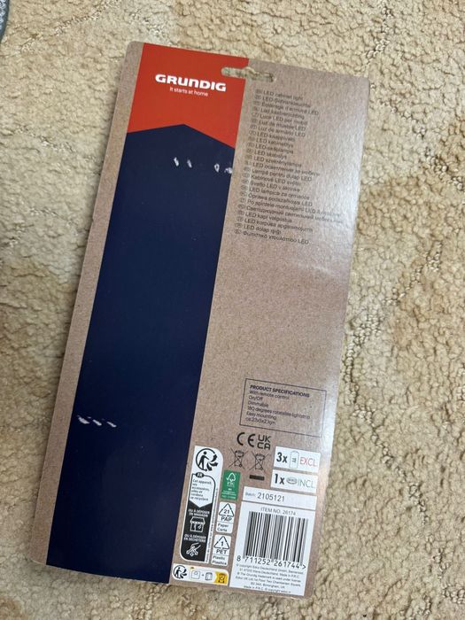 Lumină LED pentru dulap Grundig cu telecomandă, reglabilă, rotativă