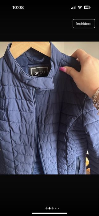 Geaca Guess culoare indigo, masura S