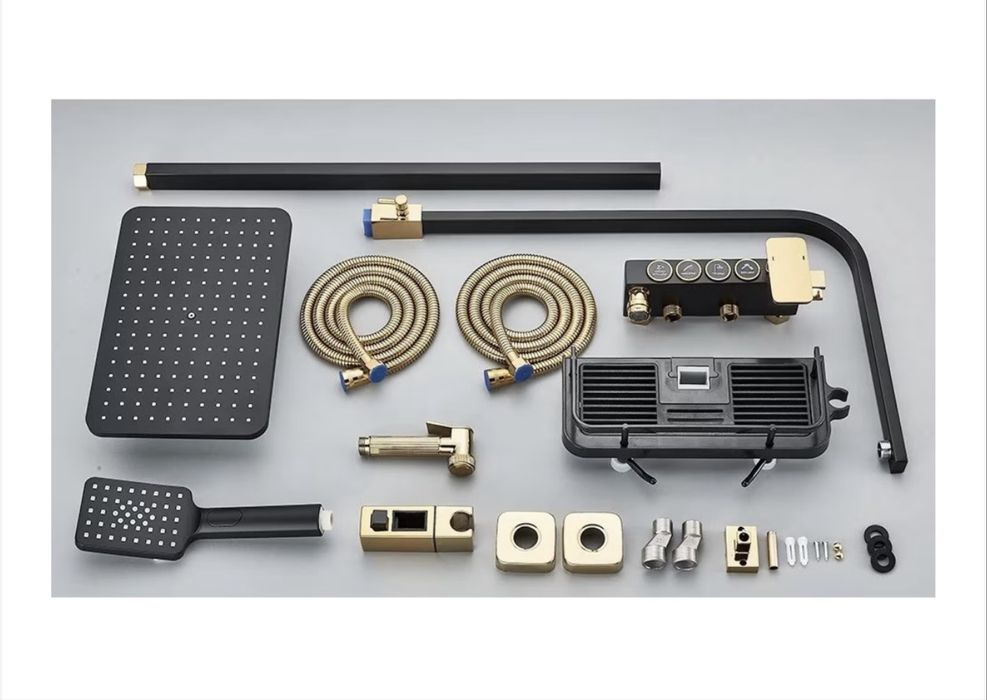 Set coloana de Dus Premium cu Design Elegant in negru si auriu