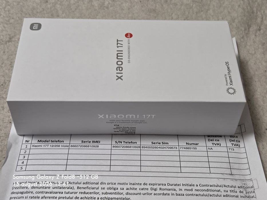 Xiaomi 17T -256 GB / 12 GB Ram Violet - SIGILAT - Factura si Garantie 2 ani!