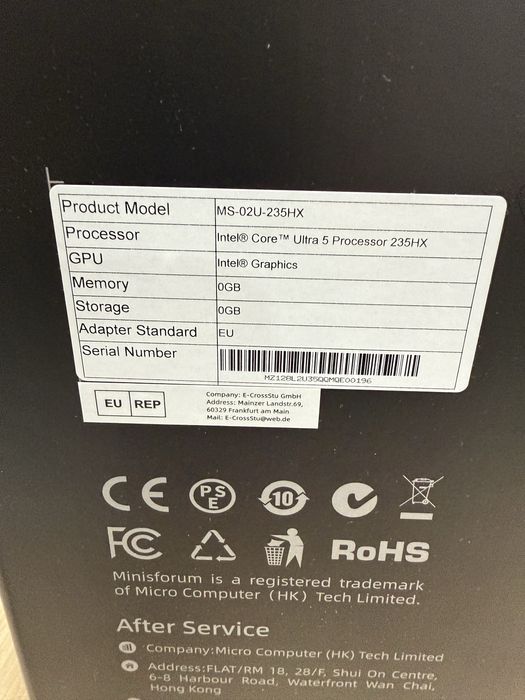Mini PC MINIS FORUM MS-02U-235HX Intel Core Ultra 5 235HX sigilat !
