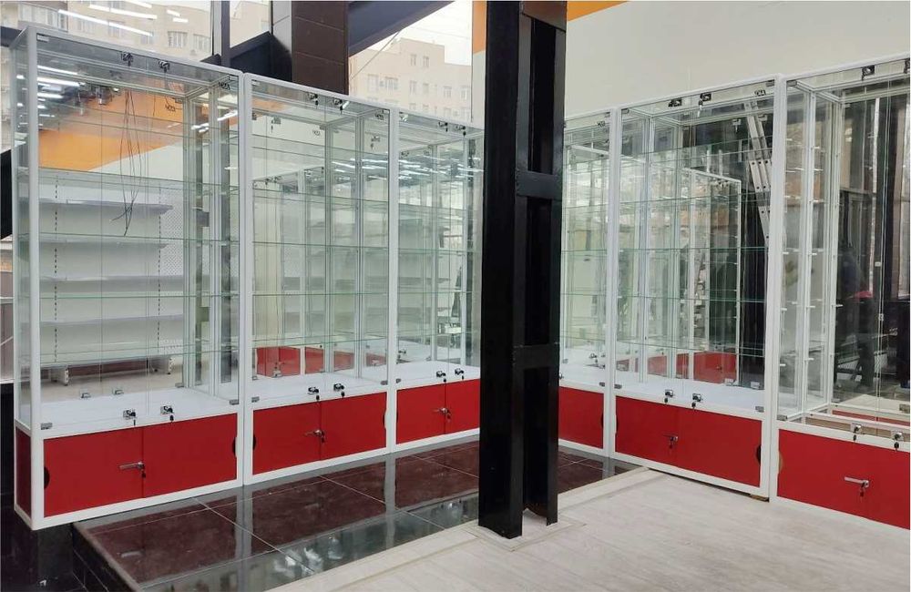 Витрина торговая из профиля и стекла, Акция,прилавки,для магазина asvi