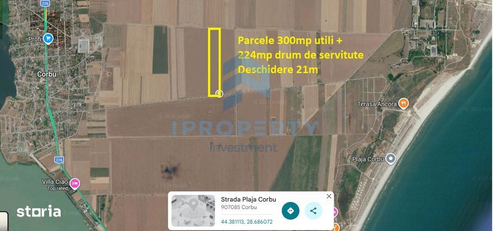 Corbu | Teren extravilan - viitor intravilan | 2 km dist Plaja Corbu