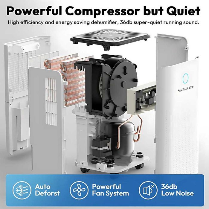 Мощен влагоуловител Zenet ZET-203 за помещения до 40 кв. м