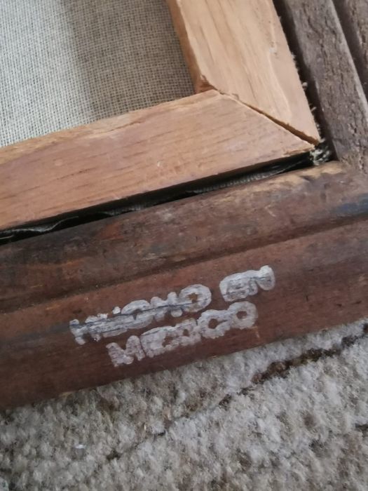 Картина от черно кадифе рамка подпис Вожд с Бизон от Ернесто Санчес