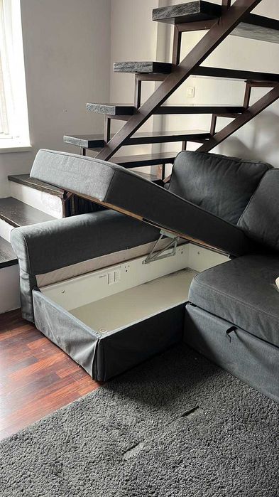 CANAPEA extensibilă cu ȘEZLONG si LADĂ-  Ikea