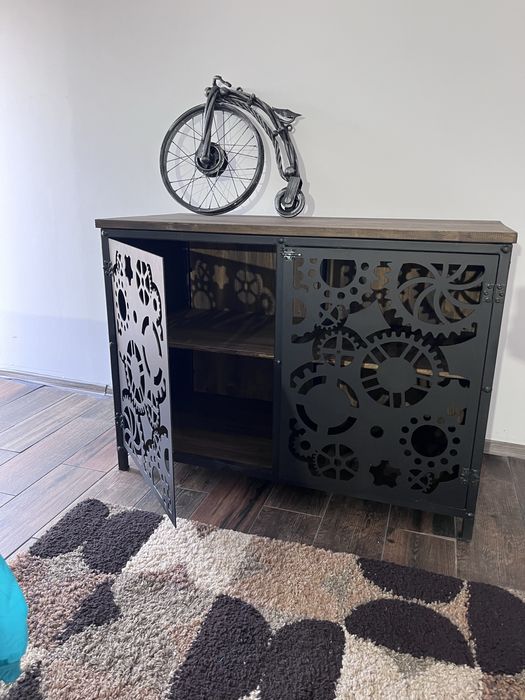 Comoda fier si lemn natural-“, stil industrial -1500 lei