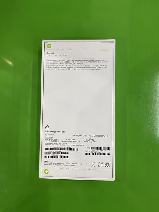 iPhone 15 256 Гб. Черный с гарантией