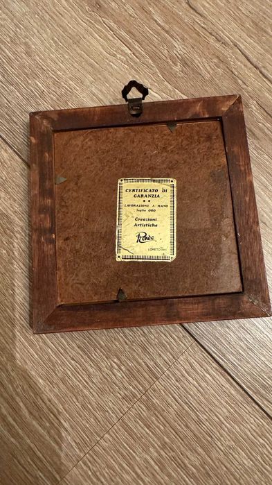 Винтидж малка, златно фолио– Италия, подпис.