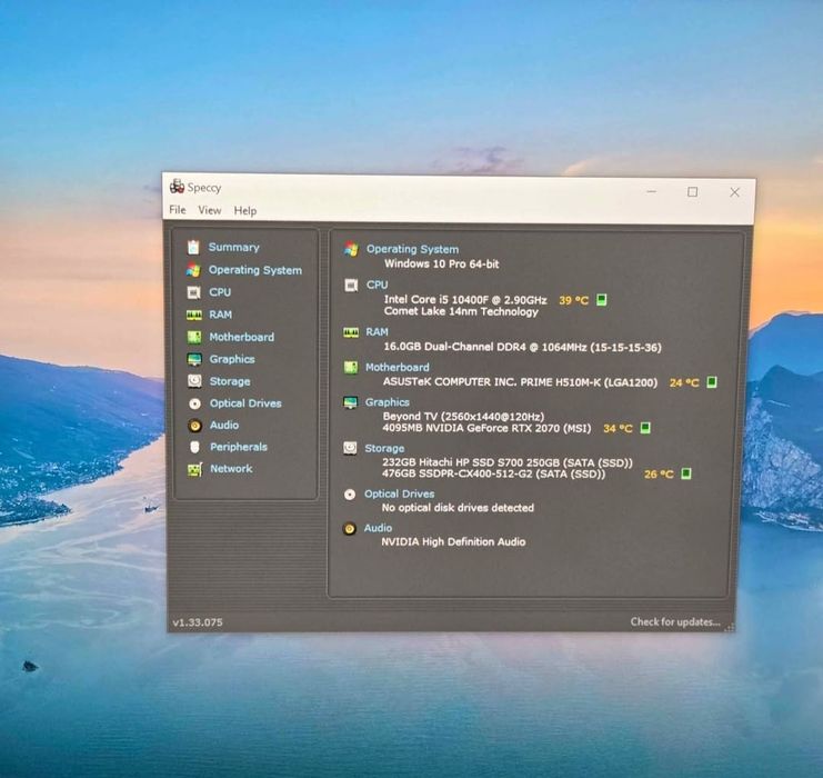 Unitate pc gaming i5 gen 10 cu rtx 2070 8gb