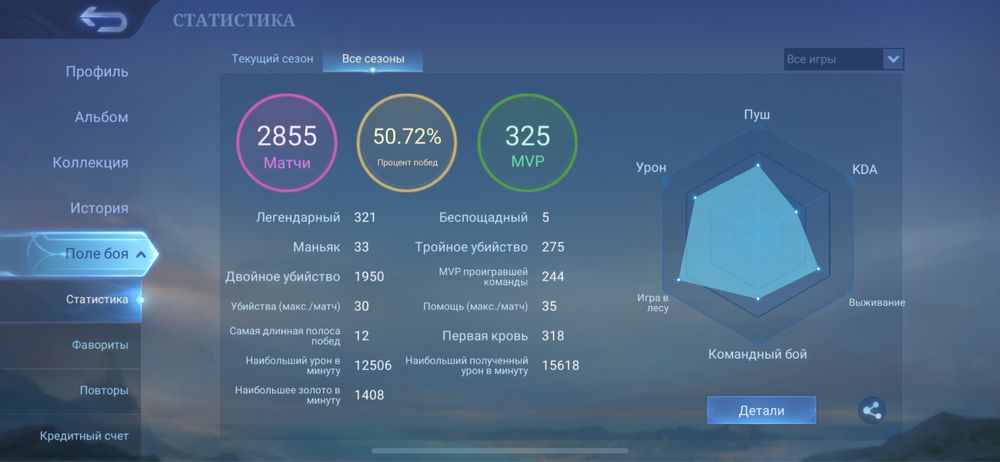 Аккаунт MobilleLefends