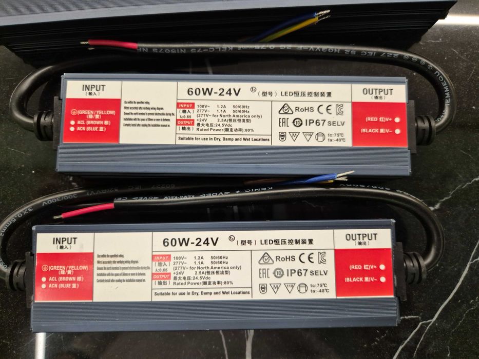 LED захранвания 24V - 3 бр. (1x150W + 2x60W) | НОВИ