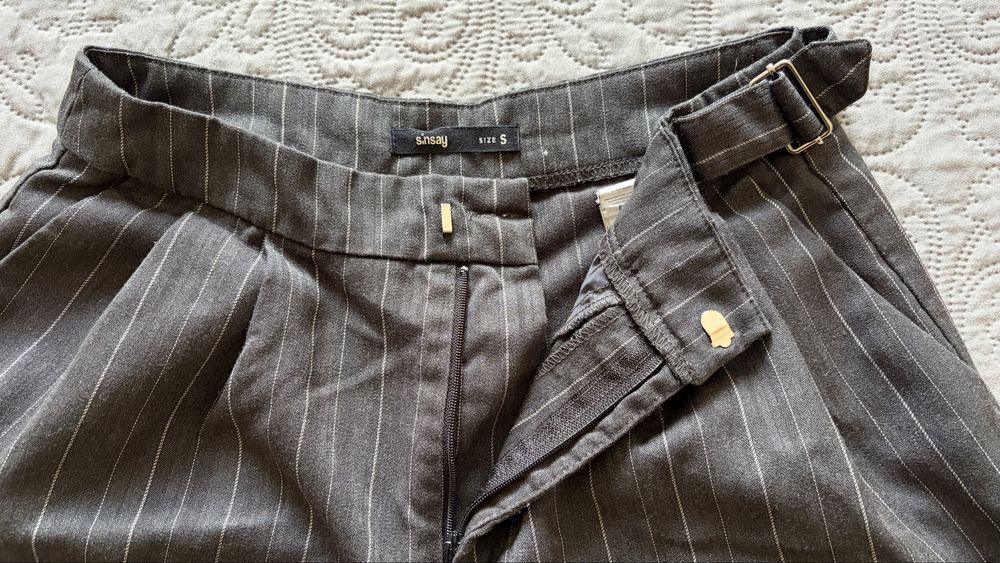 Черен панталон с широк крачол