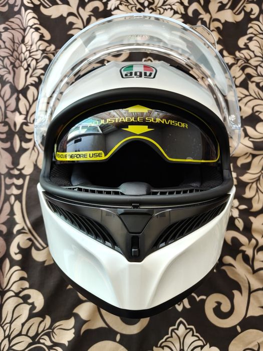 Каска за мотор AGV K3 Solid Seta White