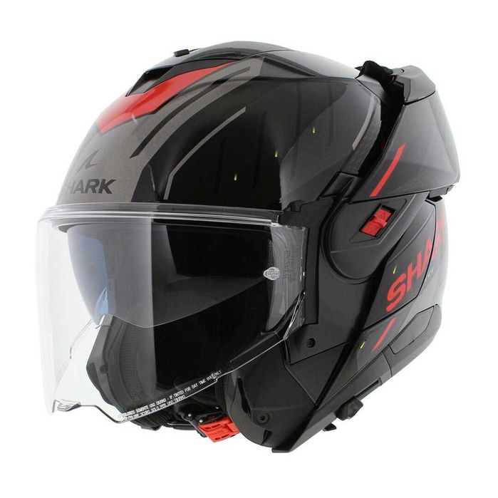 Мото каска Shark Oxo Modular Helmet Rydger - Gloss Black Silver Red – Размер L (59-60 см)